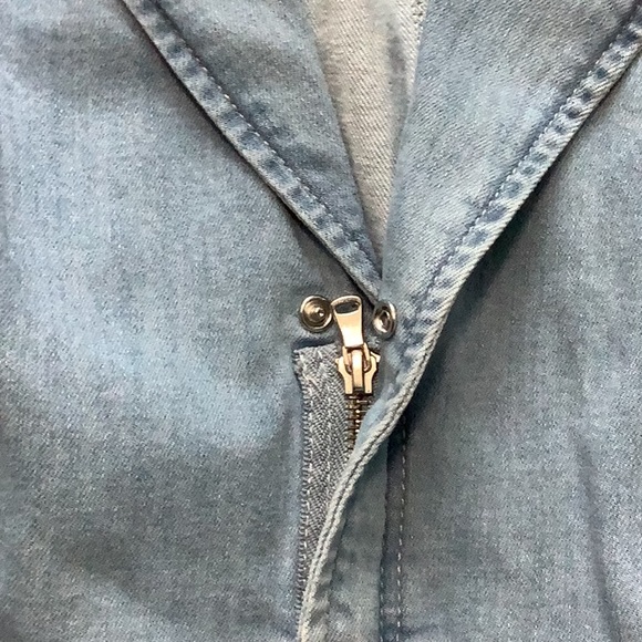 PAIGE Puff Sleeve Chambray Romper - Picture 10 of 16